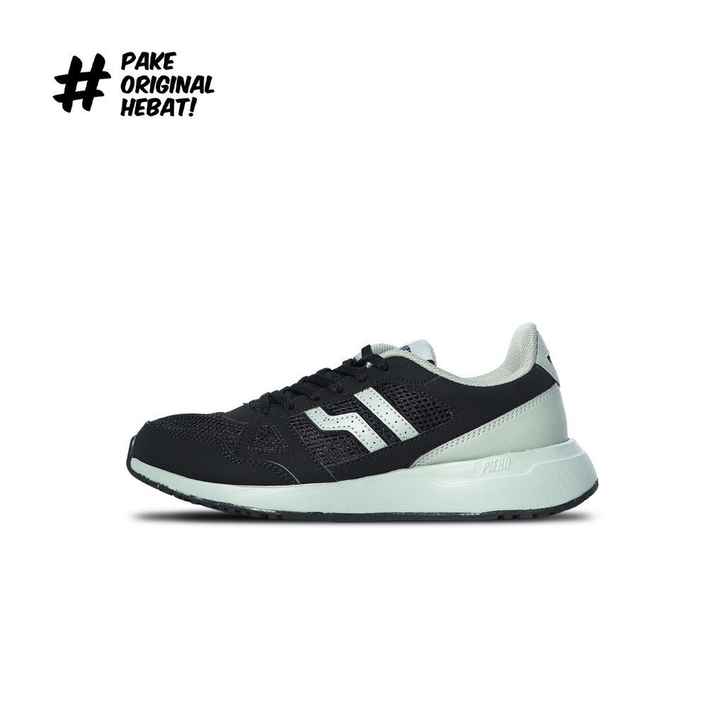 Piero Sepatu Sneakers Rusher - Black/Rock Grey/Black