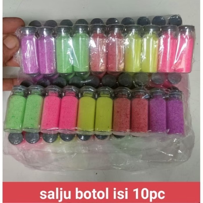 ( 1 Pack = 10 Pcs ) Mainan Salju Botol Kaca / Mainan Anak Salju Botol / Mainan Salju Saljuan Botol