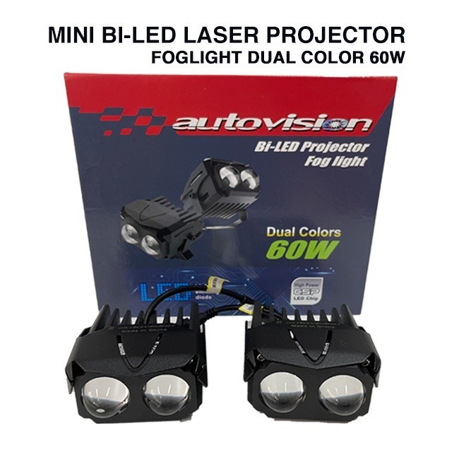 Lampu Kabut Foglamp Mini Laser Projector Bi-LED 60W Autovision