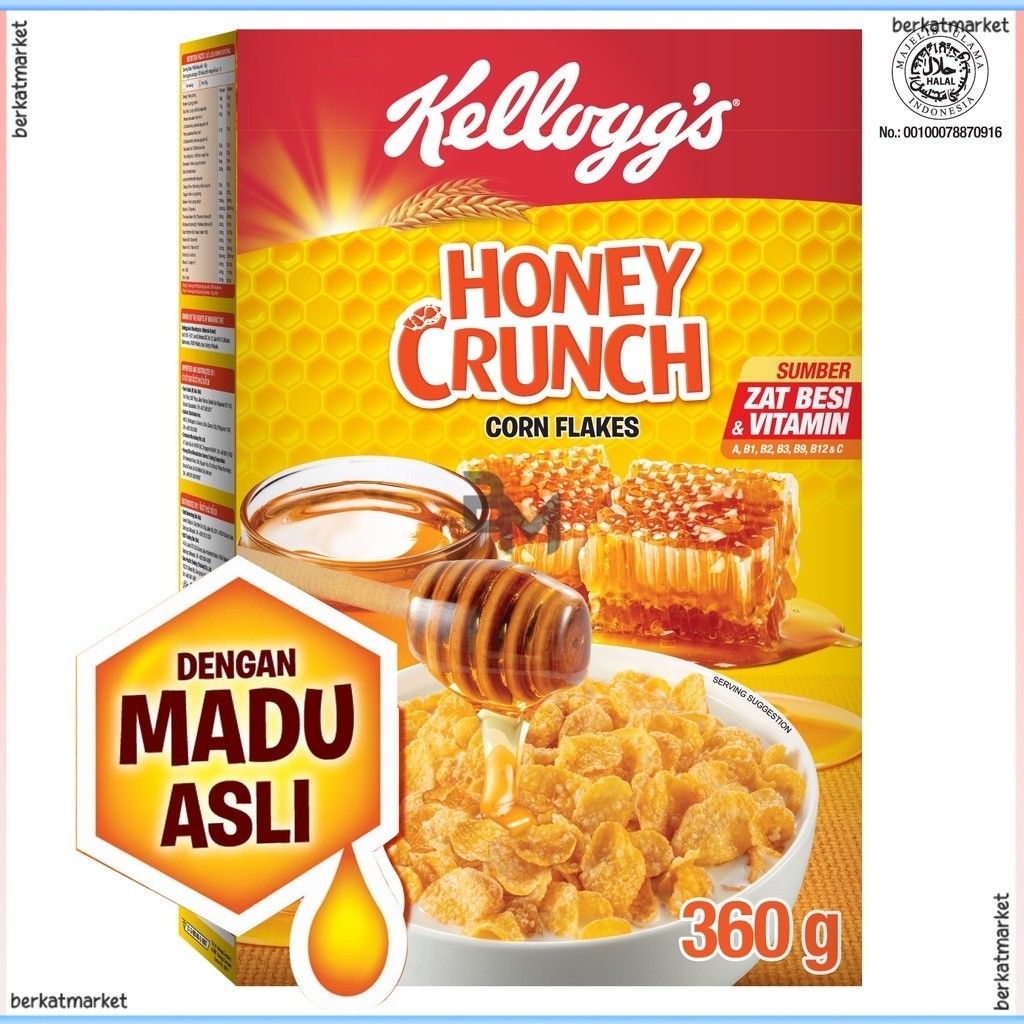 

Kelloggs Kellogg's Honey Crunch Corn Flakes Cereal Box 360gr 200 300 gr 1 Kg Star Sereal Ring Buah Sarapan Sehat Jagung Gandum Madu Mix Kiloan Dus Renceng
