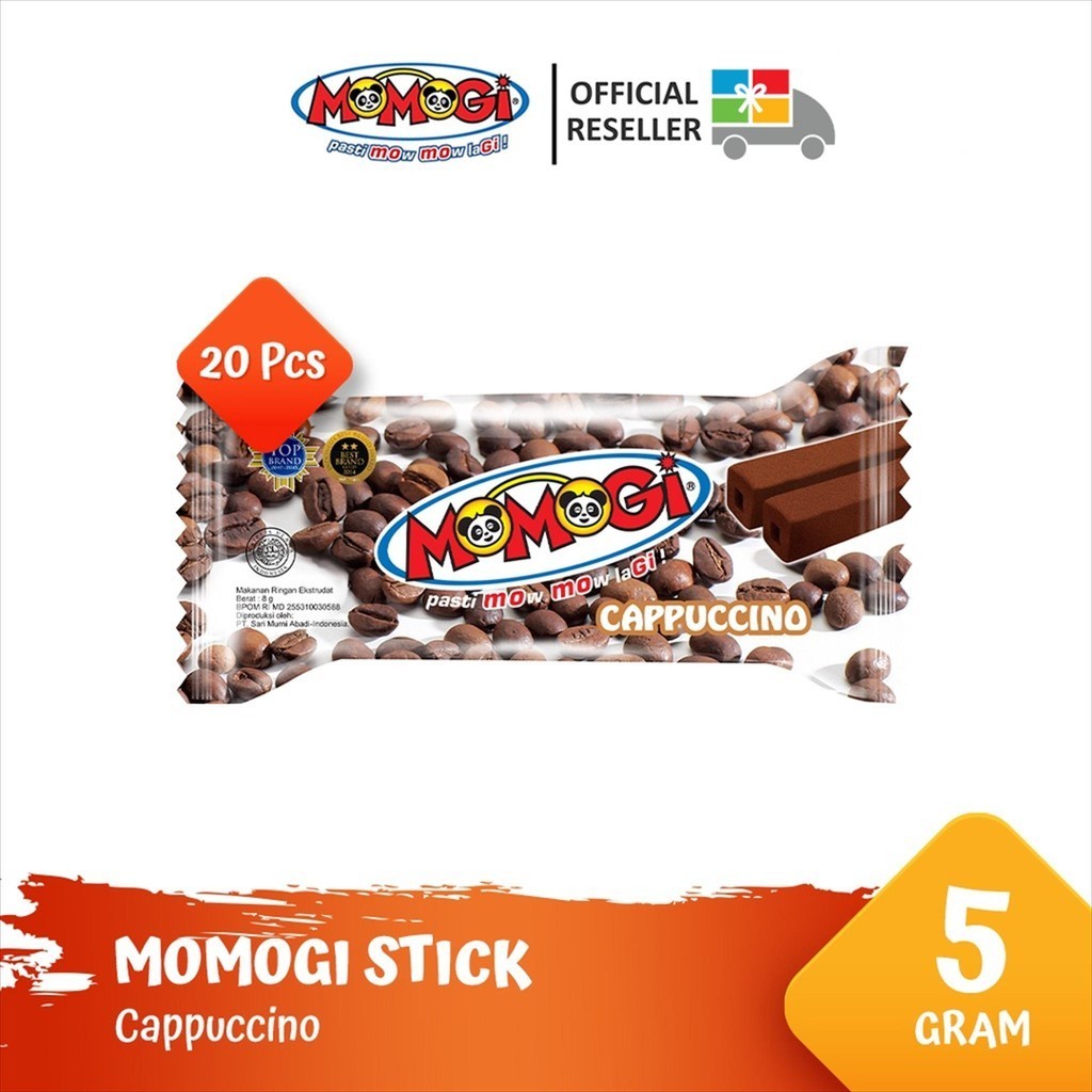 

Momogi Stick Snack Makanan Ringan 5gr - Cappuccino [1 Box @ 20 Pcs