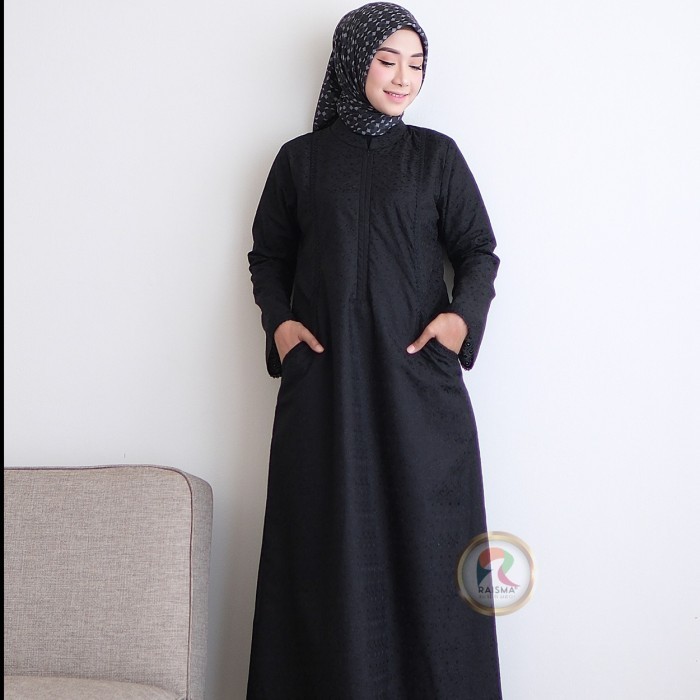 promo ✨ -Baju Gamis Putih cantik / Gamis nita rna Putih / Gamis Putih - Hitam, XL