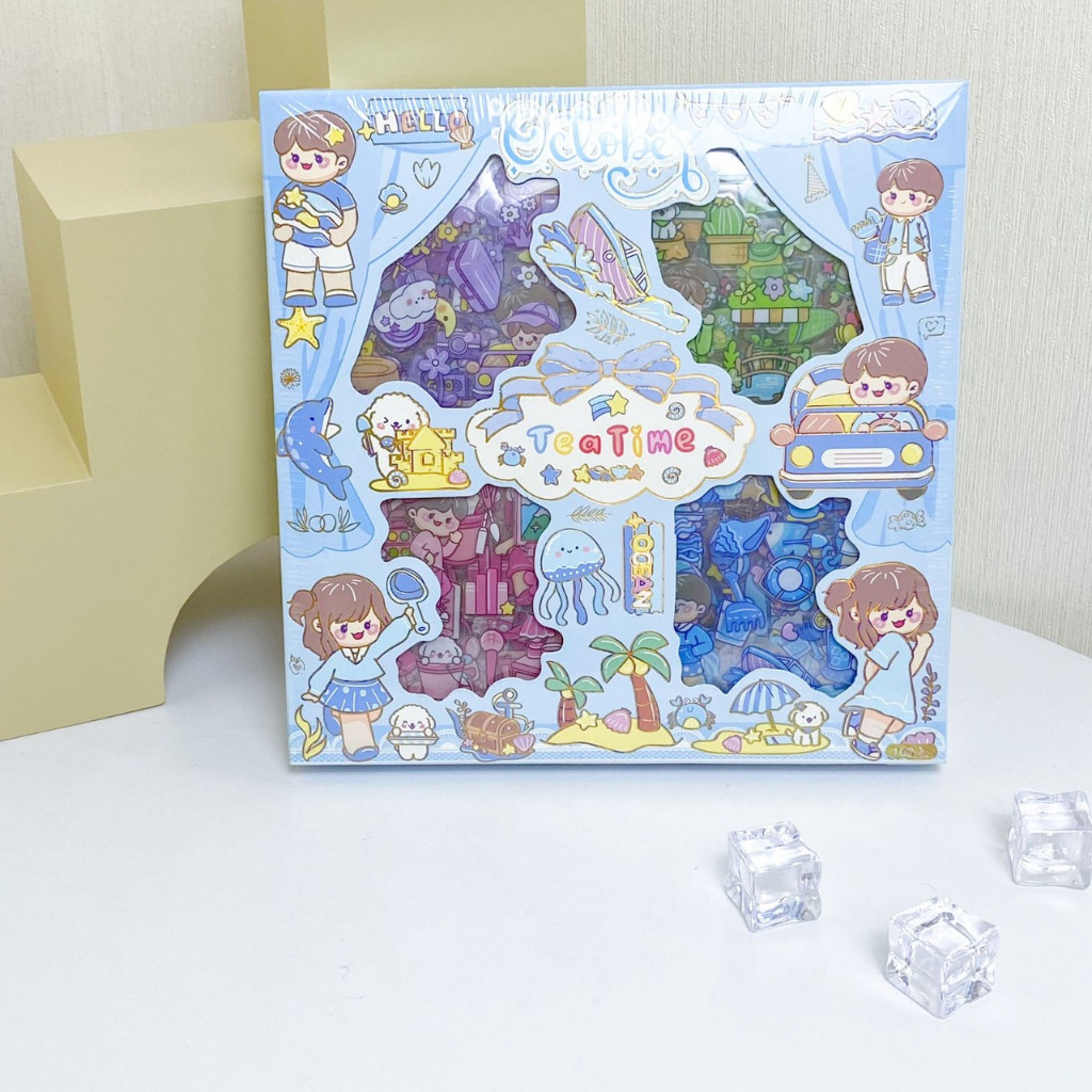 

[RF] TEA TIME Sticker Lucu Viral Aesthetic Stiker Botol Buku Hp Diary Color Series