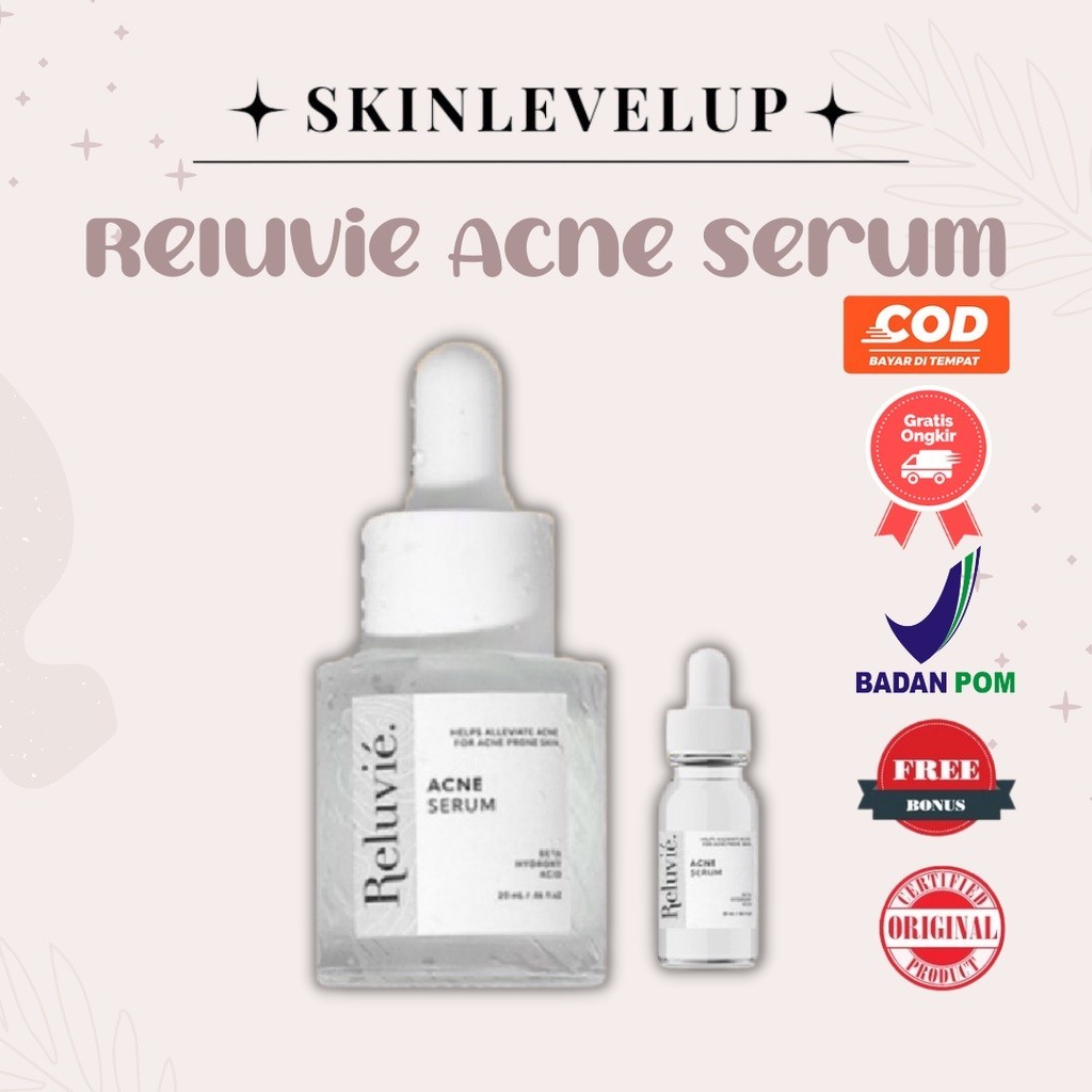 Reluvie Acne Serum Original Full Size 20ml Reluvie Official Serum Acne Reluvi