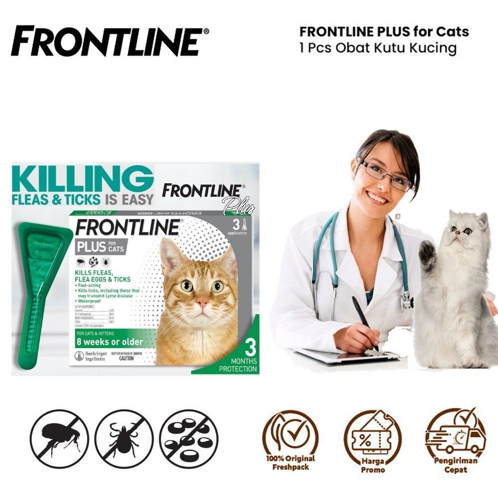 MB21J Frontline Plus Obat Kutu Kucing for Cats Untuk Kucing Dewasa & Kitten/1 tube