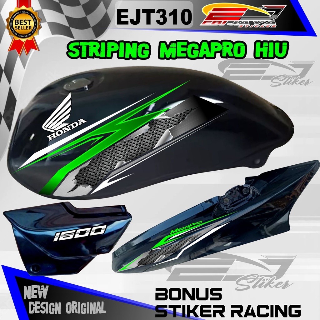 STIKER HOLOGRAM DAN NON HOLOGRAM MP HIU / STIKER STRIPING VARIASI MEGA PRO HIU NEW MOTIF