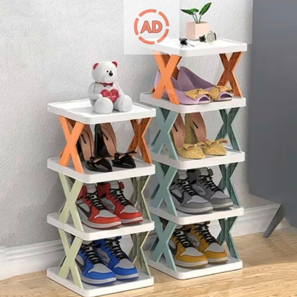"Rak Sepatu Sendal Silang 4-5 Susun | Rak Serbaguna Kokoh | DIY Storage Organizer"