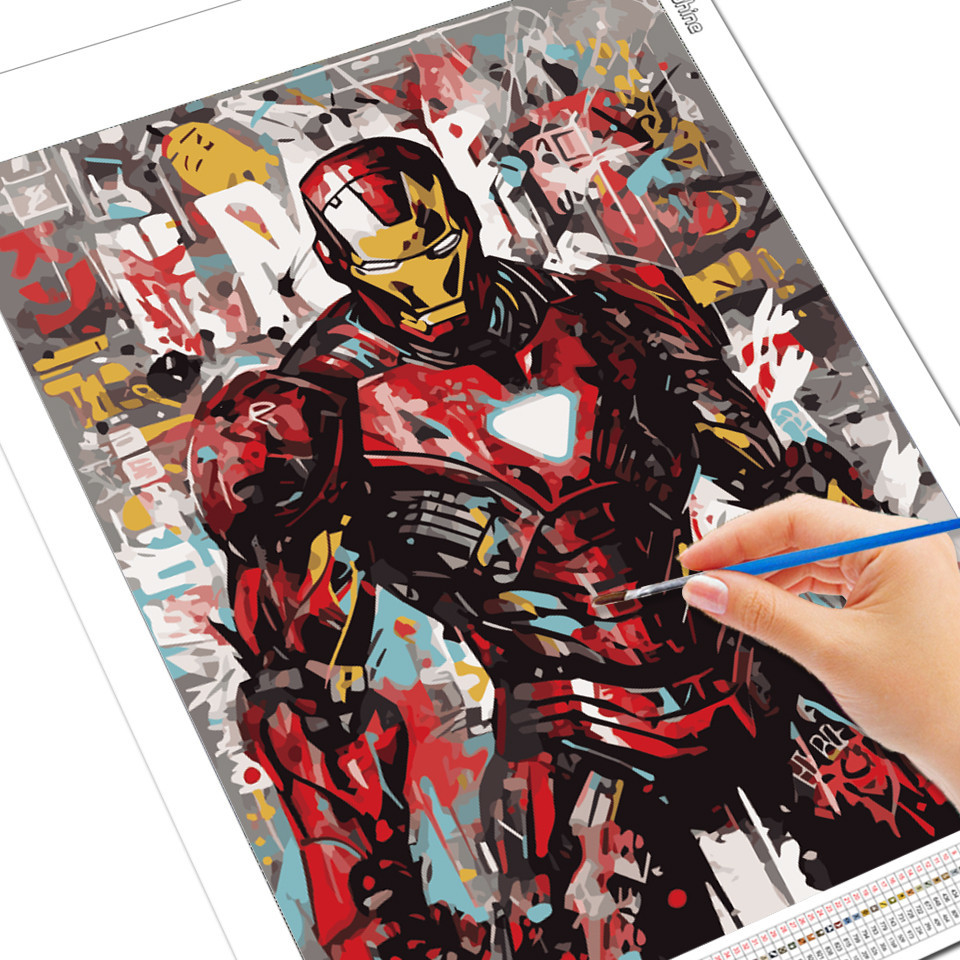 

Disney Oil Painting Iron Man DIY Pictures By Numbers Superheroes Coloring Picture Graffiti New Arrival Handmade Gift
