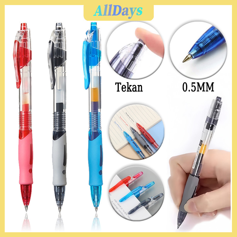 

Pen Clik 0.5 mm / Pulpen Alat Tulis Kantor Sekolah / Pulpen Gel Gel Warna Hitam