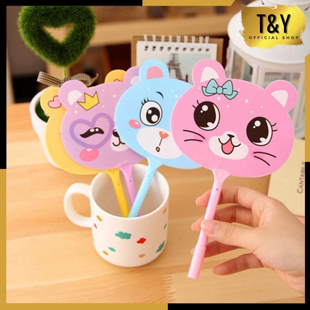 

T&Y Pena 2 IN 1 Pena Kipas Lucu Animal dan Buah Pulpen Kipas Karakter Cute BISA COD