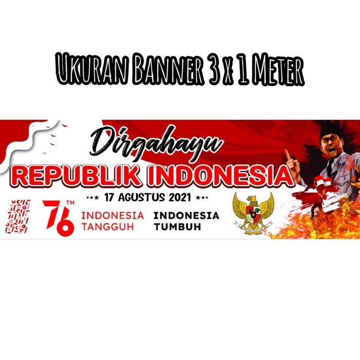 Banner Kemerdekaan Indonesia ke 76 Banner HUT RI KE 76 Banner Kampung - 3 x 1 meter