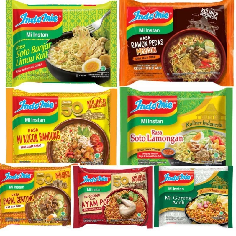 

Indomie Mi rasa khas kuliner nusantara | Mie kocok empal gentong soto lamongan rawon banjar limau kulit goreng aceh ayam pop