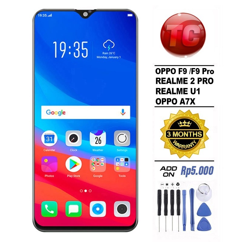 LCD OPPO F9 CPH1823/ F9 PRO / A7X / REALME 2 PRO / REALME U1 Original 100% LCD TOUCHSCREEN Fullset C