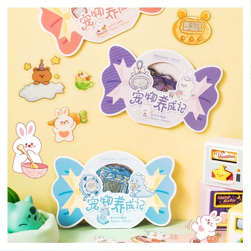 

Yu Xian My Tamagotchi Friends Flake Stickers Set - Sticker Dekorasi Jurnal