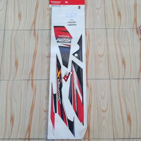 stripe grafik graphic striping sticker body kiri original ori honda supra x 125 x125 D tahun 2011 20