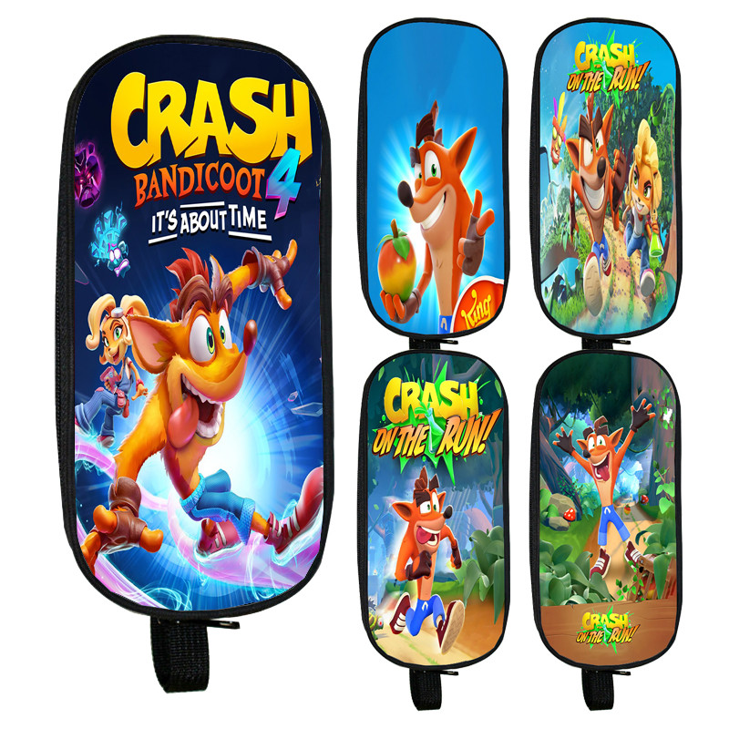 

Game Crash Bandicoot On the Run Kawaii Pen Case Cartoon Cute Student Pencil Box Stationery Bag Cosmetics Storage Bag Gifts