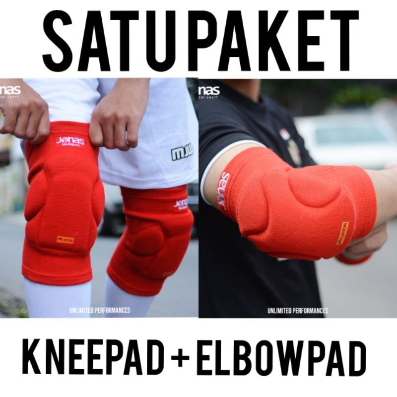 AA45RT Kneepad Elbowpad Futsal Jonas V2 Knee Pad Elbow pelindung deker lutut siku kiper Merah Biru o