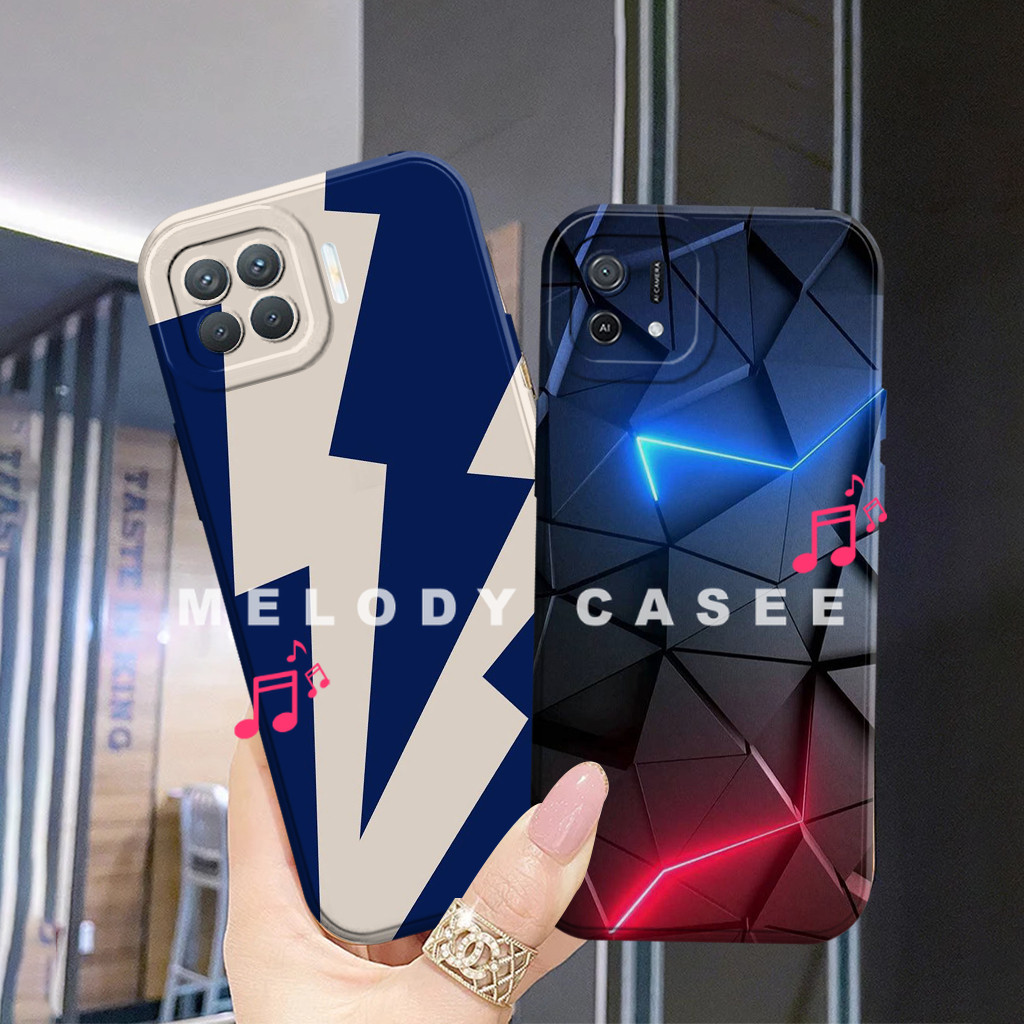 OPPO Reno 4f / A16e / A16k Softcase - Case Cowok - Custom - Silikon - Motif Abstrak