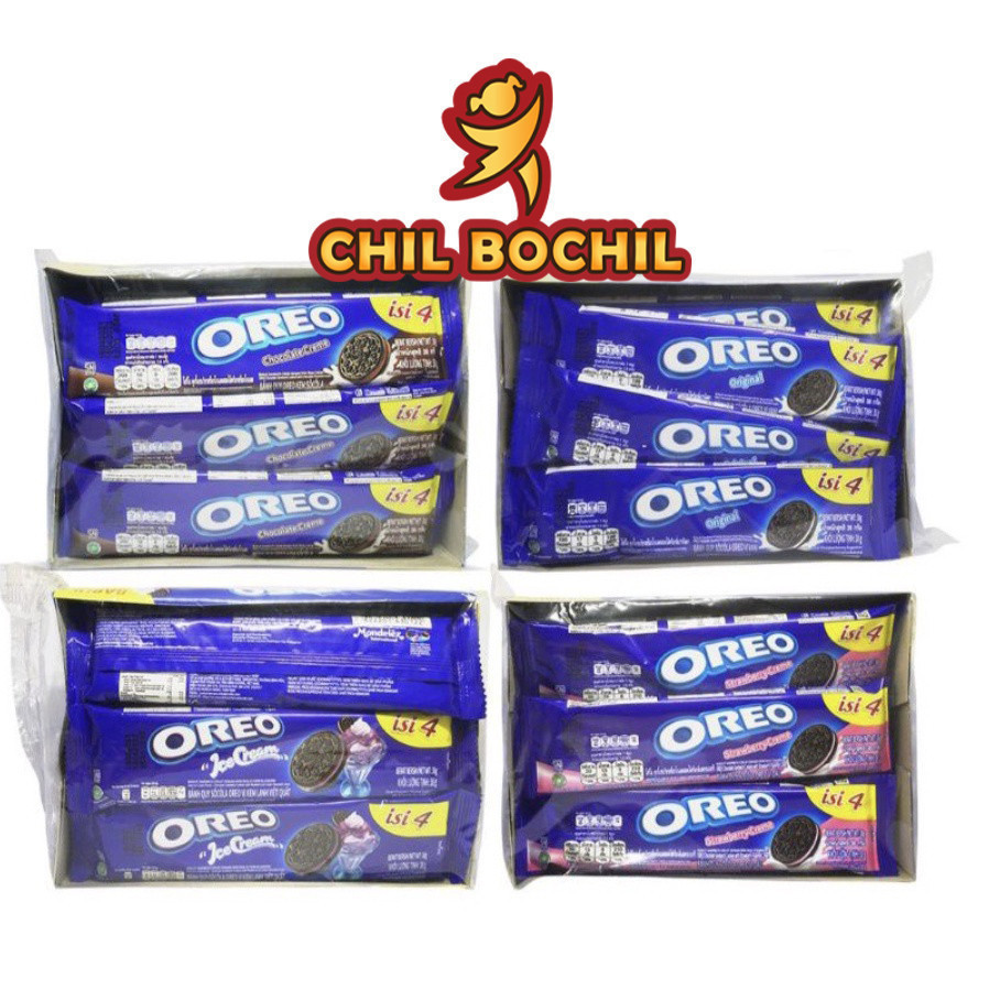 

OREO SACHET ECER 2000 BOX 12 BUNGKUS (ISI 3 PER BUNGKUS!) - ORIGINAL/STRAWBERRY/CHOCOLATE/ICE CREAM