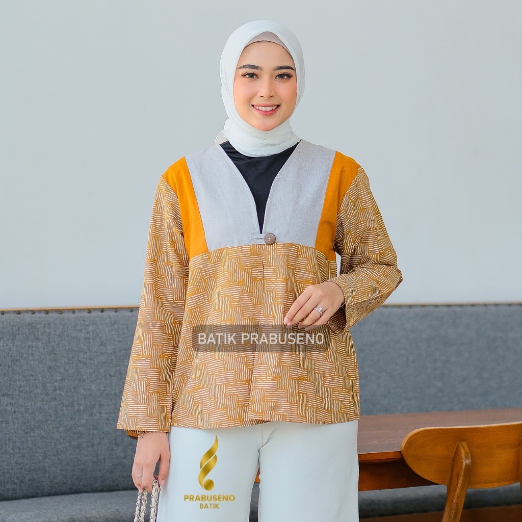 BLOUSE KENCANA Seri Kalanata
BATIK PRABUSENO Tunik Wanita Modern Lengan Panjang Katun Atasan Kerja K