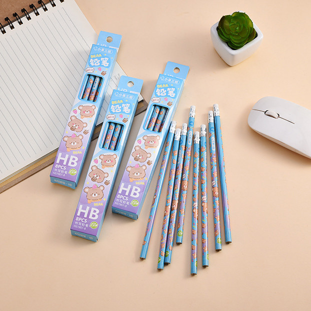 

[GROSIR ATK] 1 SET ISI 8 PCS PENSIL HB MOTIF BERUANG DENGAN PENGHAPUS KECIL PADA BAGIAN UJUNGNAYA