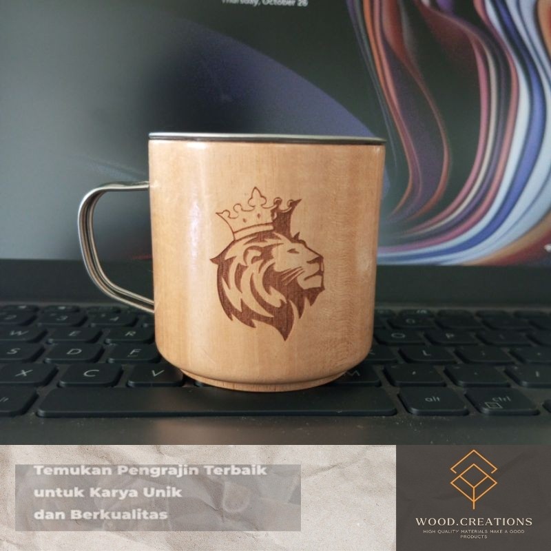 Gelas Cangkir Mug Kopi Teh Unik Souvenir Kayu