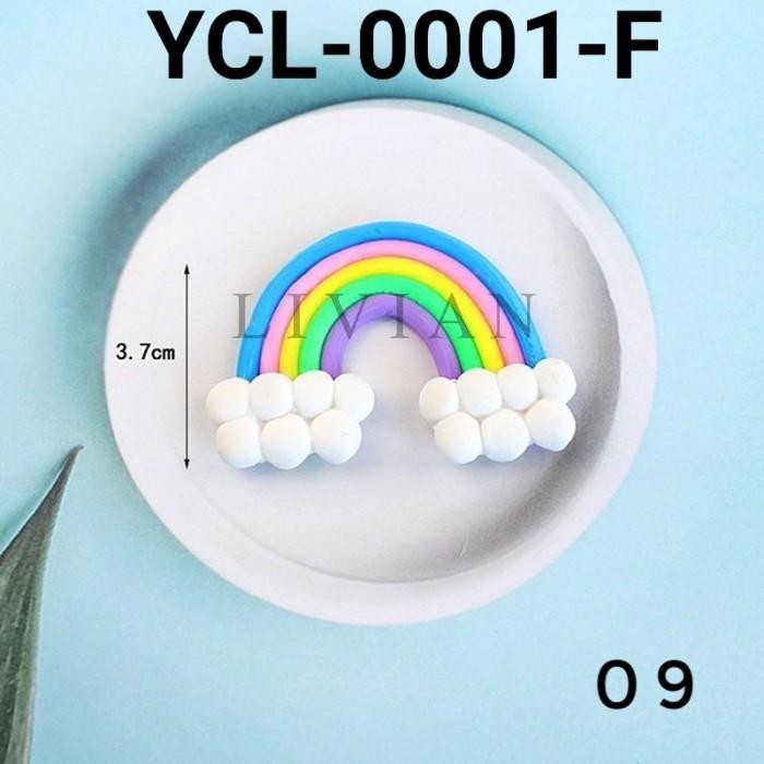 

lv GR-YCL-0001 Cake topper hiasan kue clay pelangi rainbow awan - YCL-0001-W