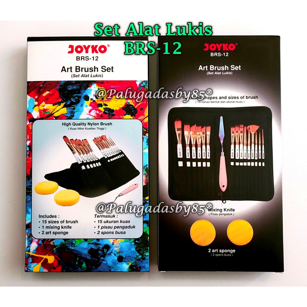 

(1 Set) GROSIR Alat Lukis Kuas Cat Air Minyak Acrylic JOYKO BRS-12 / Art Brush Set Joyko BRS-12