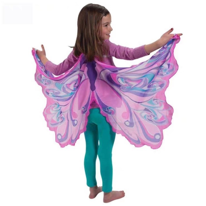 ✨READY✨ -Butterfly Wing Cape Kostum Sayap Kupu kupu anak Kostum Kupu2 Anak - Pink Yellow