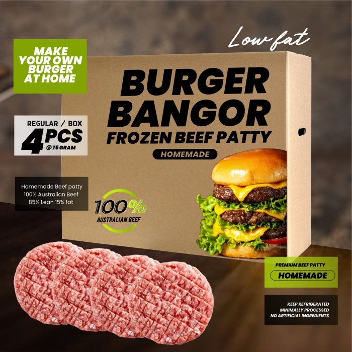 

PAKET BEEF PATTY PREMIUM HOMEMADE + BURGER BUN MURAH