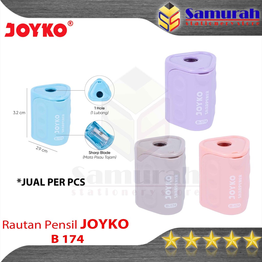 

Rautan Pensil Joyko B 174 isi 24 pcs / Pencil Sharpener B174 Trigonal