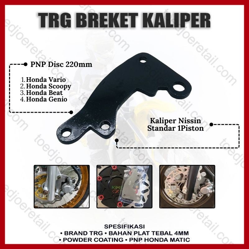 Bracket kaliper 220mm nissin standar beat vario scoopy genio piringan cakram depan disk 220mm