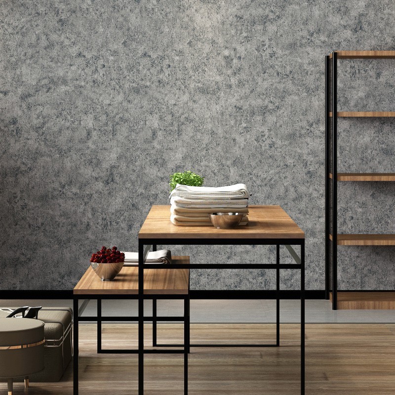 Wallpaper Self-adhesive Paper Industrial Wind Bedroom Clothing Store Gray Micro-cement Waterproof Wa