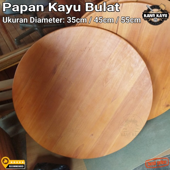 Papan kayu bulat bahan daun meja papan daun meja ukuran 50-70cm