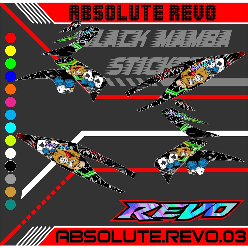 Striping Sticker Revo Absolute - Stiker Lis Variasi Revo 2010-2013 Desain Motif 03
