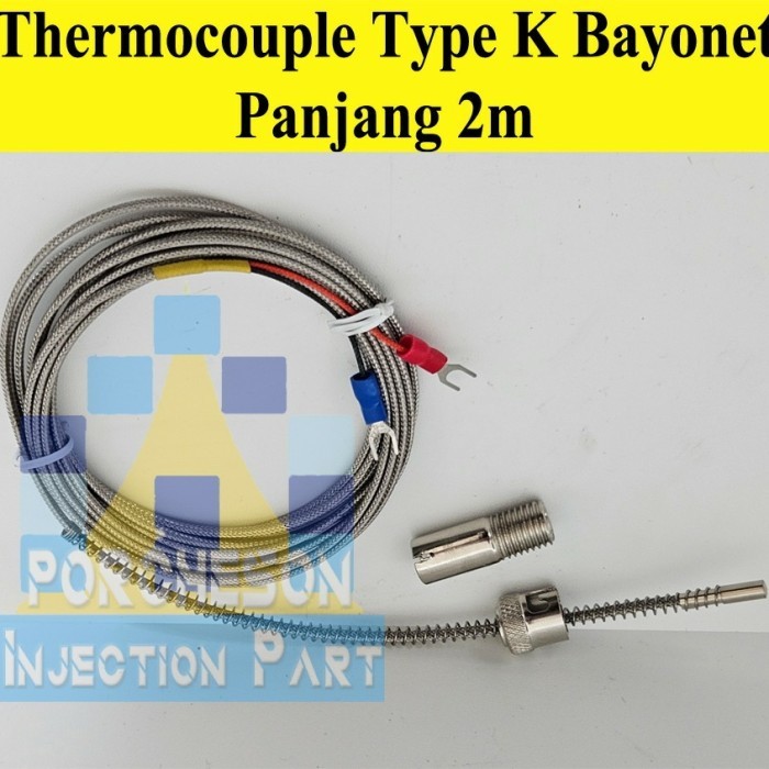 Thermocouple Type K Bayonet Probe Kabel 2m
