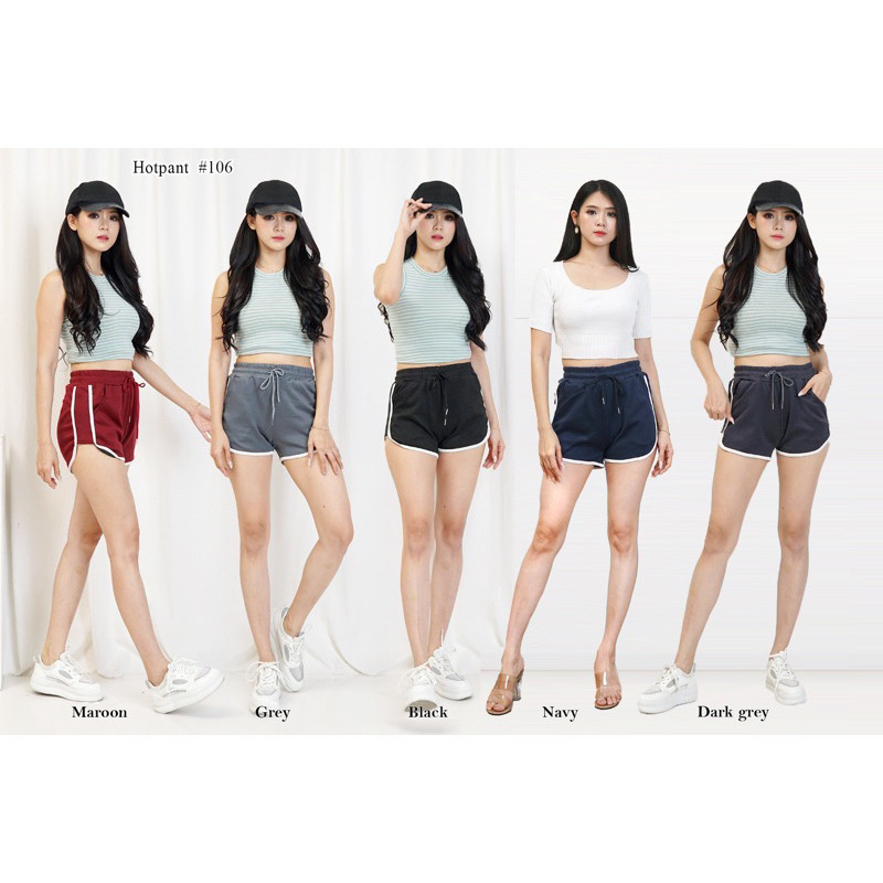 celana hotpants wanita import / celana santai hotpants / celana wanita running / celana sport - MFME