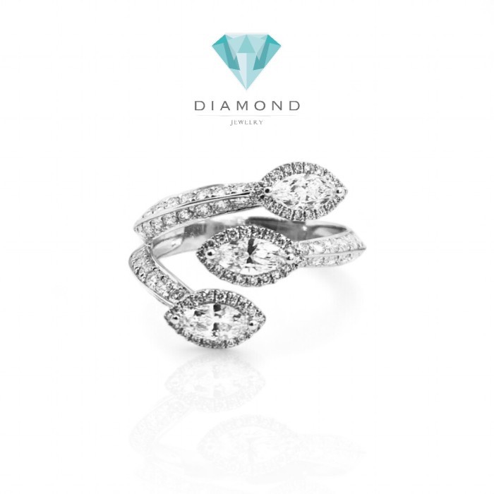 Cincin Berlian 3 oval 18K