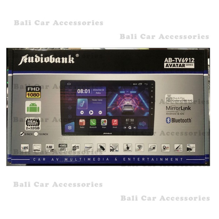 Headunit 9 Inch Android Ram 2/32GB Audiobank AB-TV6912 Ram 2 / Rom 32GB Real Memory