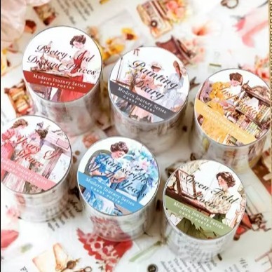 

1 Roll Washi Tape Vintage Sticker Scrapbook WOMAN MODERN LIFE SERIES Journal Scrapbook DIY