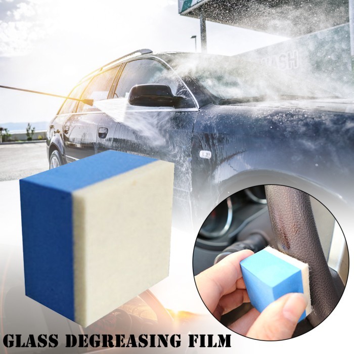 Glass Felt Block Pembersih Poles Jamur Minyak Kaca Mobil Polishing Applicator Busa Lap Kendaraan Felt Block Glass Scrub Polishing Applikator Poles jamur Minyak kaca Depan Cermin Spion Exterior Interior Mobil Motor kerak air Oil Remover Medium