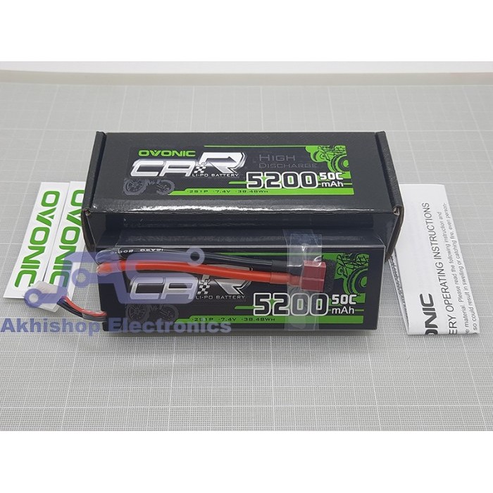 KZM Ovonic High Discharge Lipo Battrey 5200mah 2S 50C Hardcase T Plug