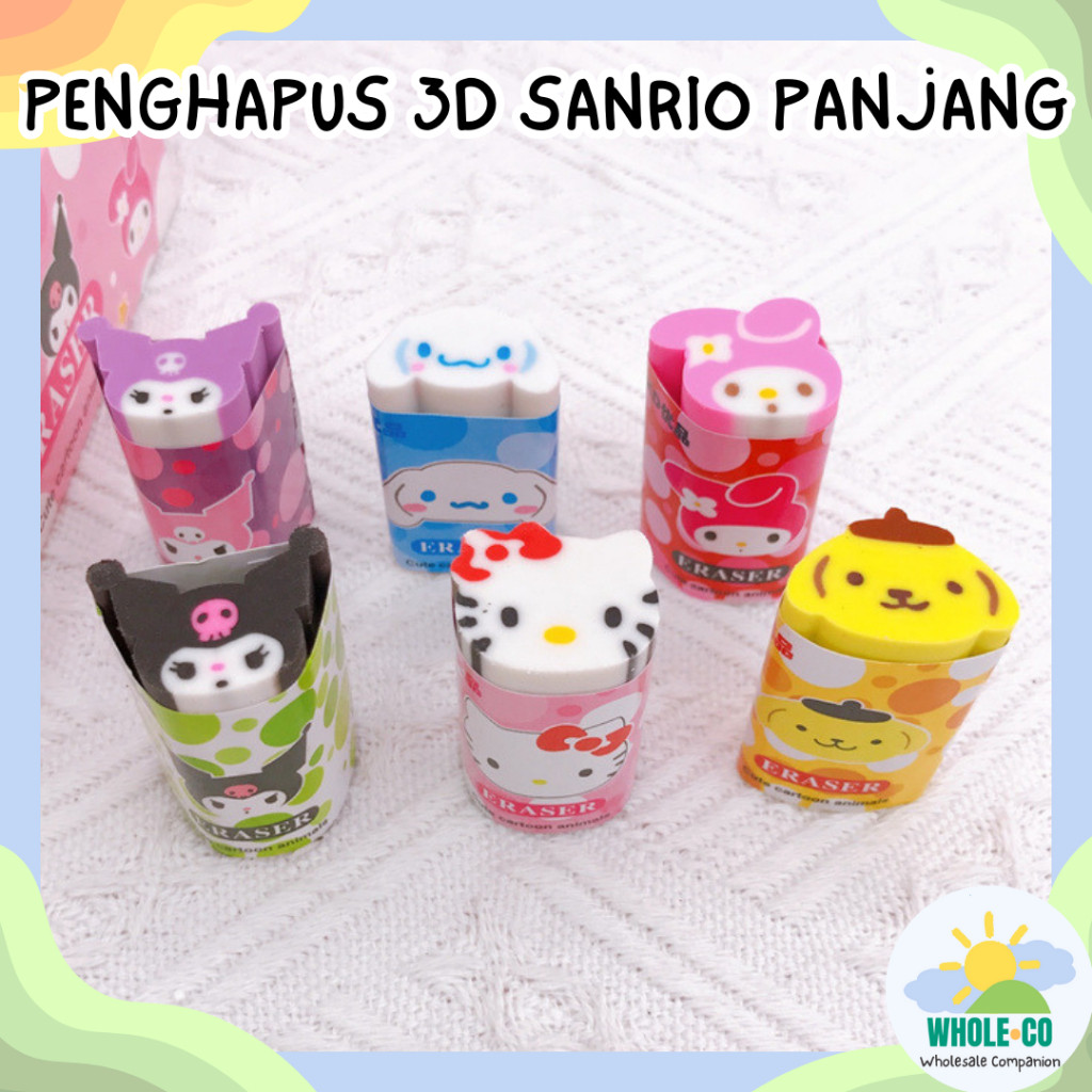 

Penghapus 3D Sanrio Panjang Premium Lonjong Karakter Melody Kuromi Hello Kitty Lucu Unik Imut Termurah Grosir Cod
