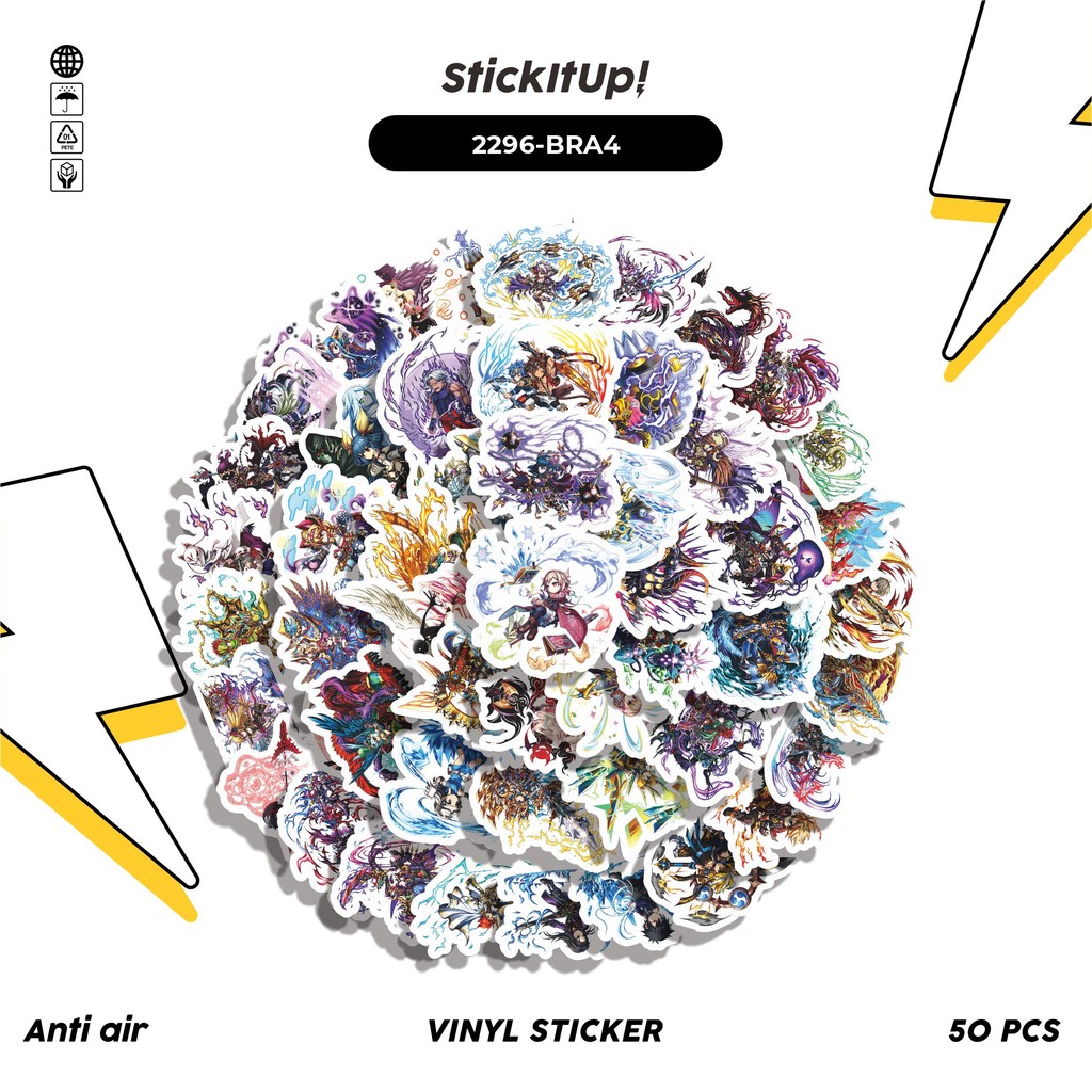 

COD✨ 50 Pcs Sticker Pack GAME SERIES BRAVE FRONTIER CHAR MIX 04 Lucu Aesthetic Vynil Waterproof untuk Freebies Sticker Buku Journal Casing HP Laptop