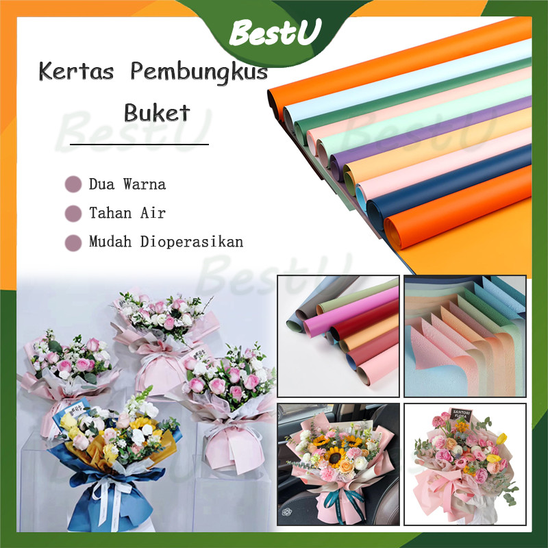 

[20 lembar] flower wrapping bi color cellophane 58x58cm/kertas flower wrapping cellophane paper bi color/Kertas Buket Bunga Dua Warna Pastel Polos