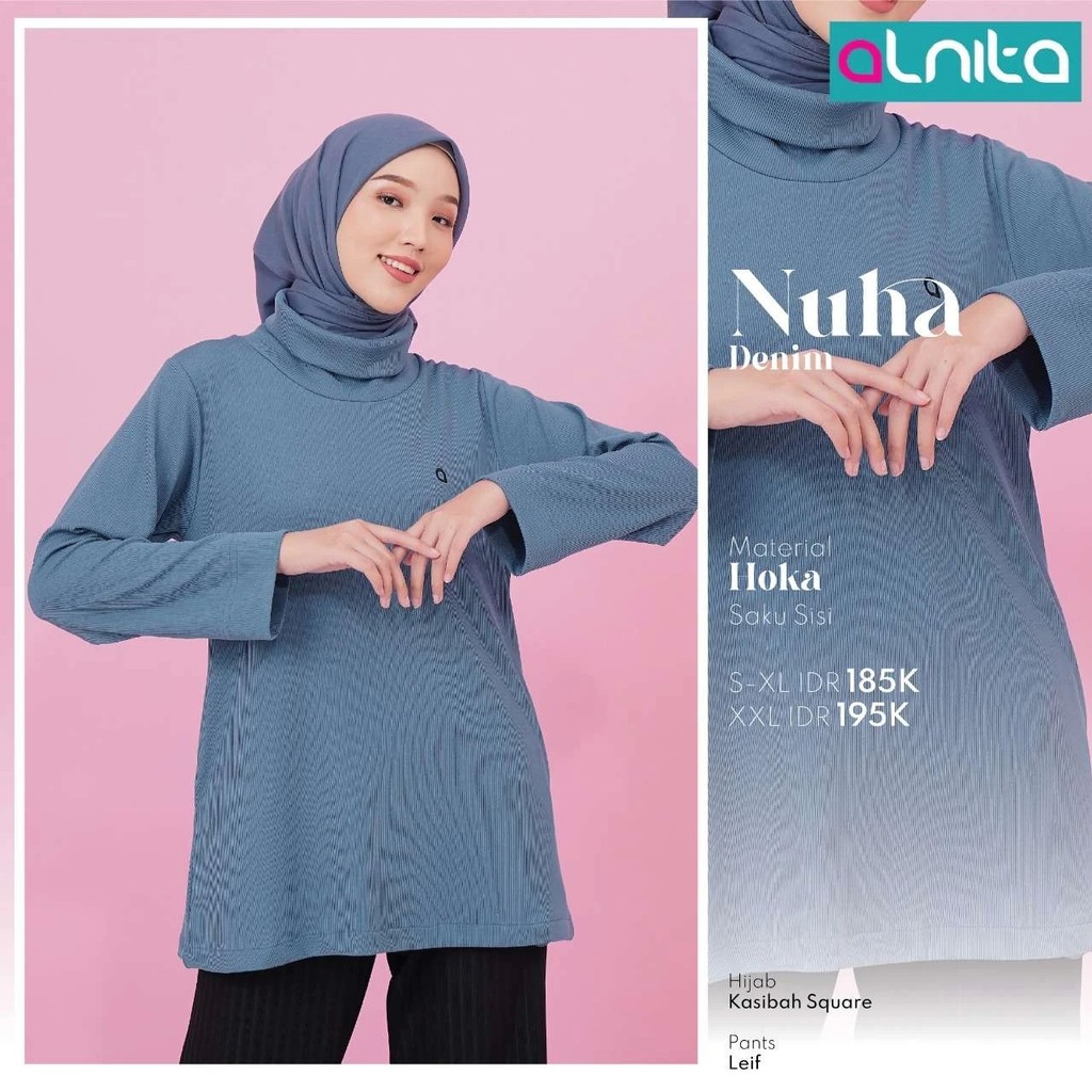 ALNITA | Promo Cuci Gudang Kaos Tunik Dailywear Lengan Panjang Nuha  by Nibras | Atasan Muslimah Sal