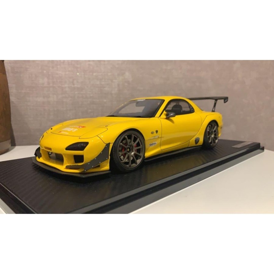 1/18 IGNITION MODEL MAZDA RX7 FD3S YELLOW DIECAST MINIATUR NOT AUTOART