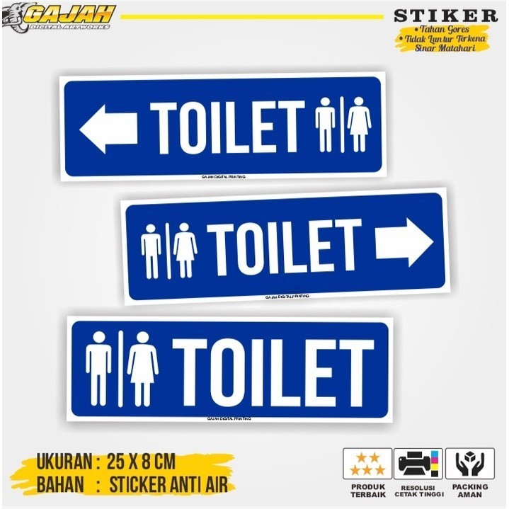

Stiker Penunjuk Toilet / Stiker Penunjuk WC / Stiker Tollet CingWangPrint