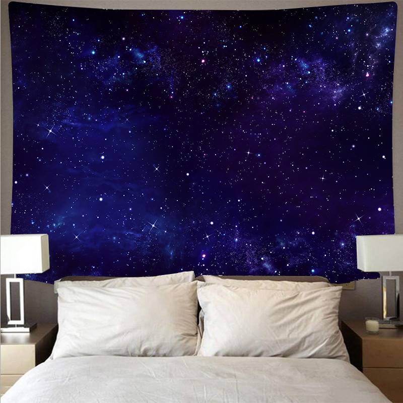 

Mysterious universe space starry large art tapestry psychedelic wall hanging beach towel polyester