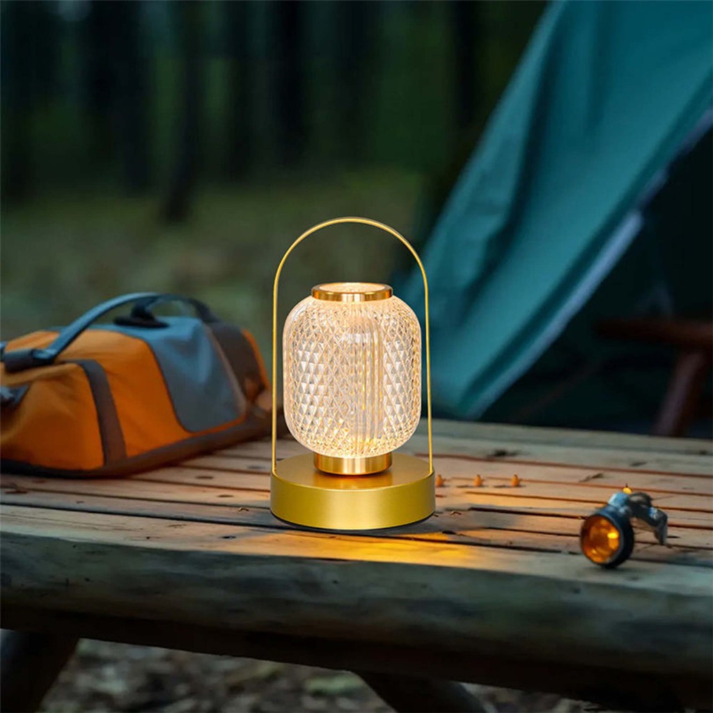 Lampu Meja LED Portable Retro Estetik untuk Dekorasi Ruangan